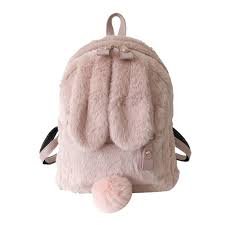 WINBST Mini Kaninryggsäck i Plysch - Rosa