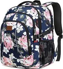 Vattentät Rosa Ryggsäck för Kvinnor med Laptopfack och USB-port